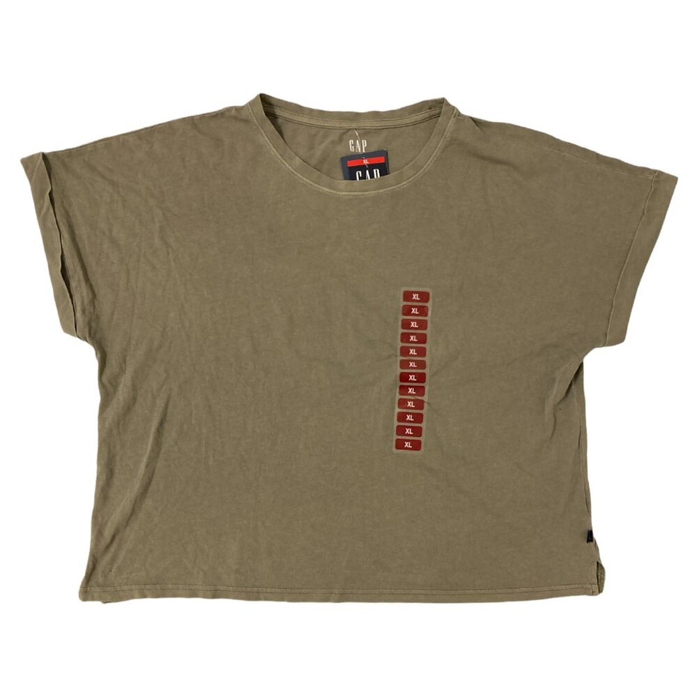 GAP Women's Short Sleeve Relaxed Fit Washed Fashion Tee Vetiver Green